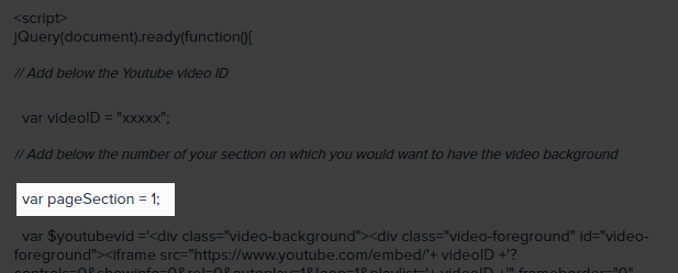 image of adding the correct block number in the code that you want to have the video on