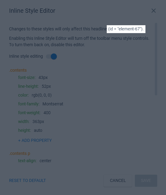 Inline Style Editor (CSS Editor Module) – Instapage Help Center