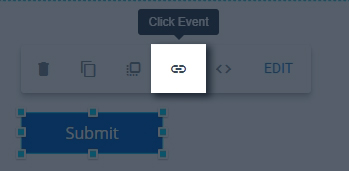 image of the click event option on a button element