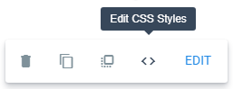 image of the inline style editor option when selecting an element