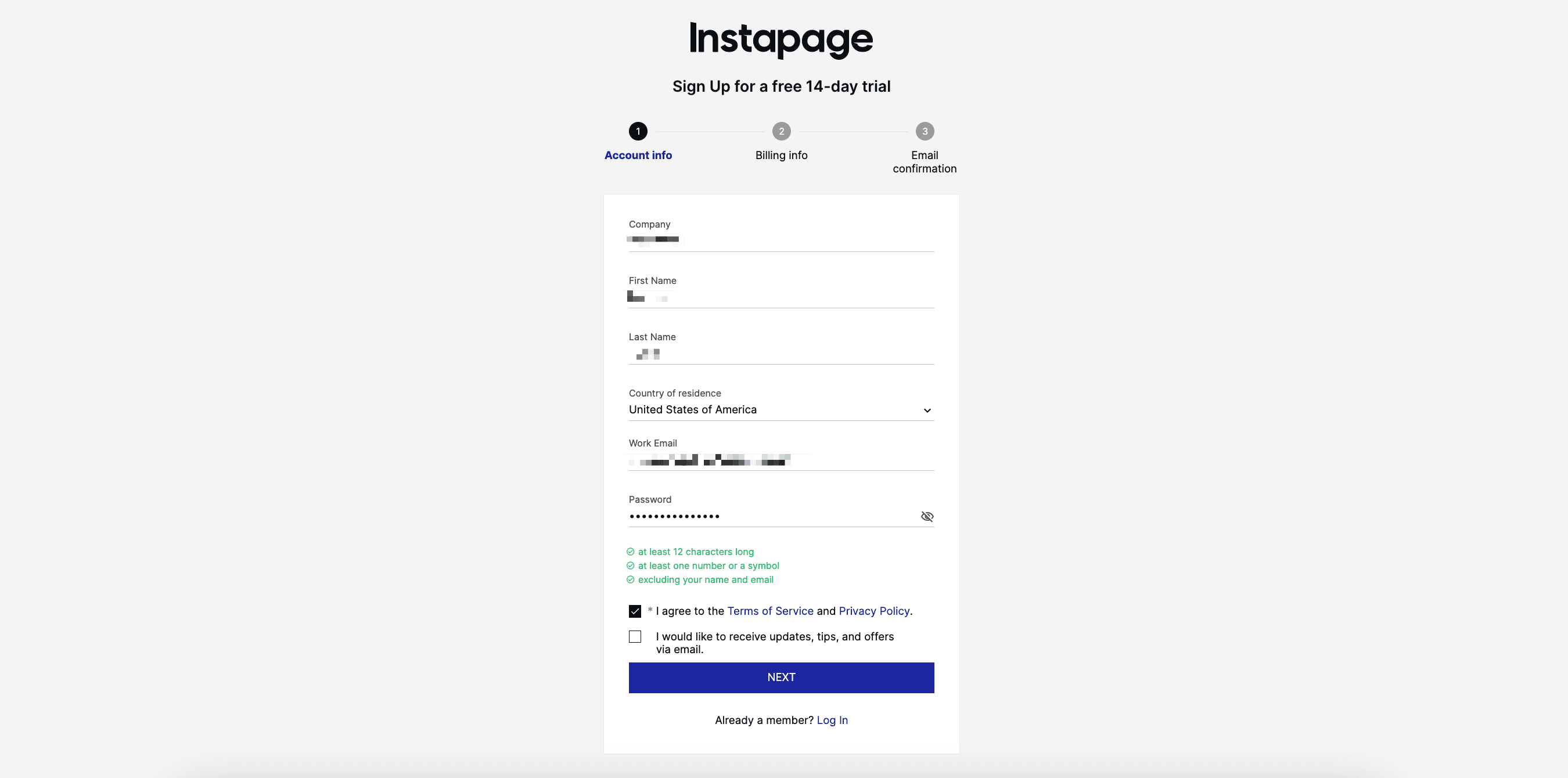 Creating an Instapage account – Instapage Help Center