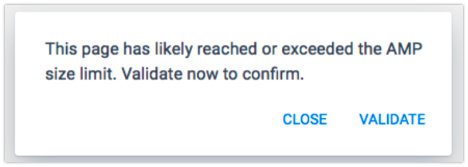 image of AMP element limit reached error message