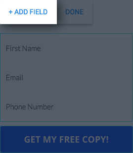 image of the add field button on a form