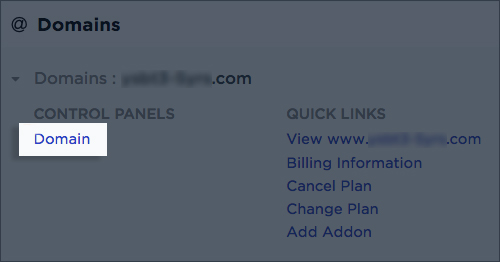 domain link button