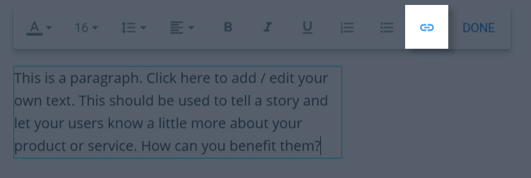 image of the paragraph element click event option