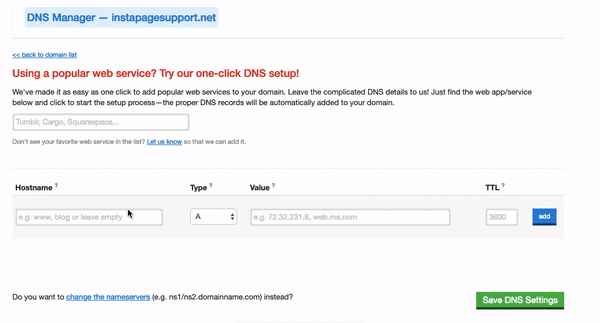add a CNAME in your DNS manager