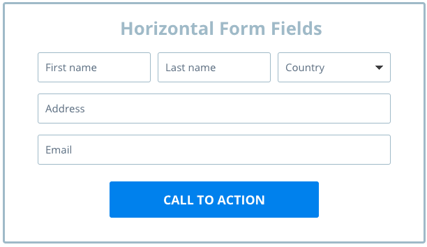 image showing three horizontally aligned form fields
