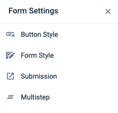 image of the form settings