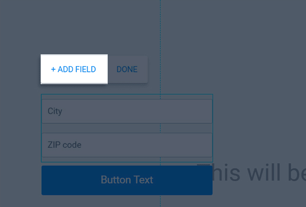 image of the add field button