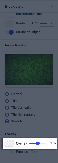 image of an instablock background overlay setting