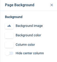 image of the Page Background editing options