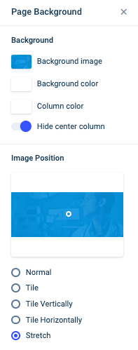 image of extra options to further customize your page background