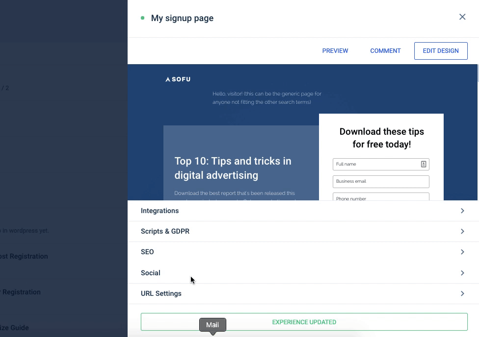 gif illustrating how to set lead notifications under the integrations tab