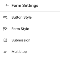 image of the form settings