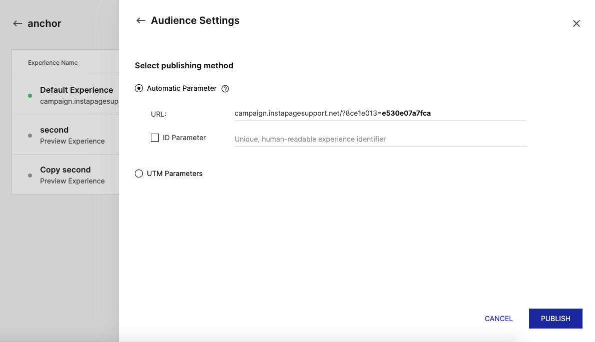 image under ID parameter checkbox