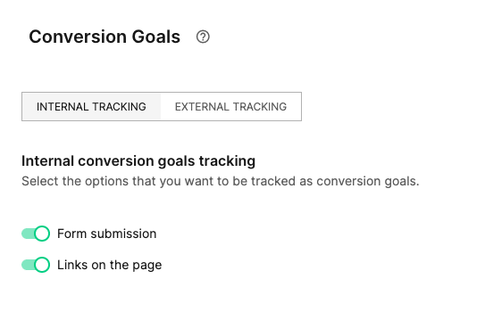 image of the conversion goals internal and external tracking