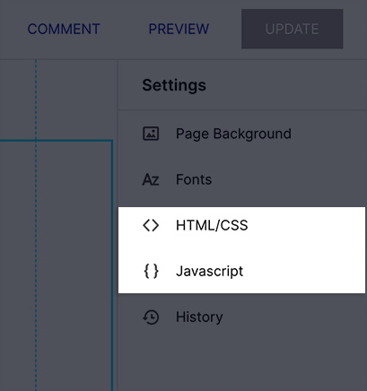 image of settings-html/css/javascript