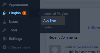 Where to navigate in WordPress to add a new plugin