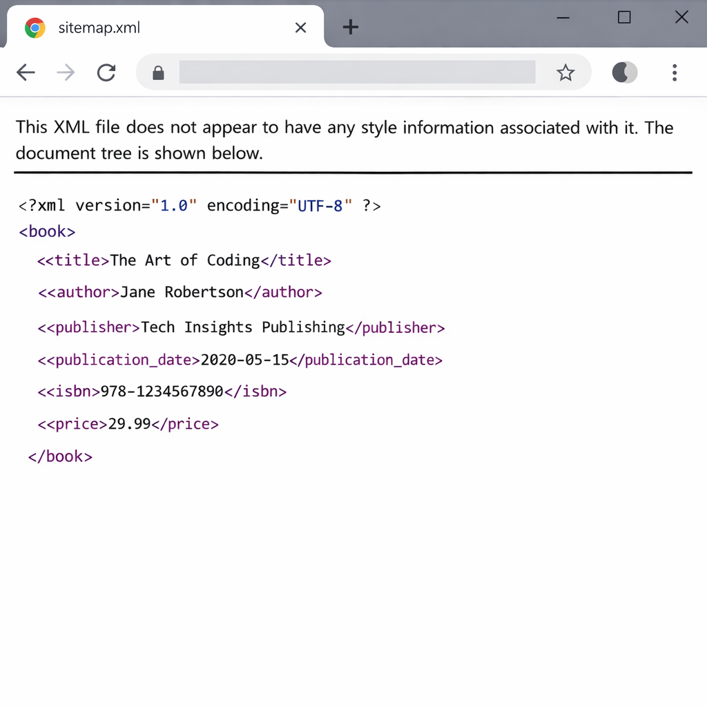"This XML file does not appear to have any style information associated with it. The document tree is shown below." .png