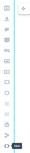image of the html widget icon in the left sidebar