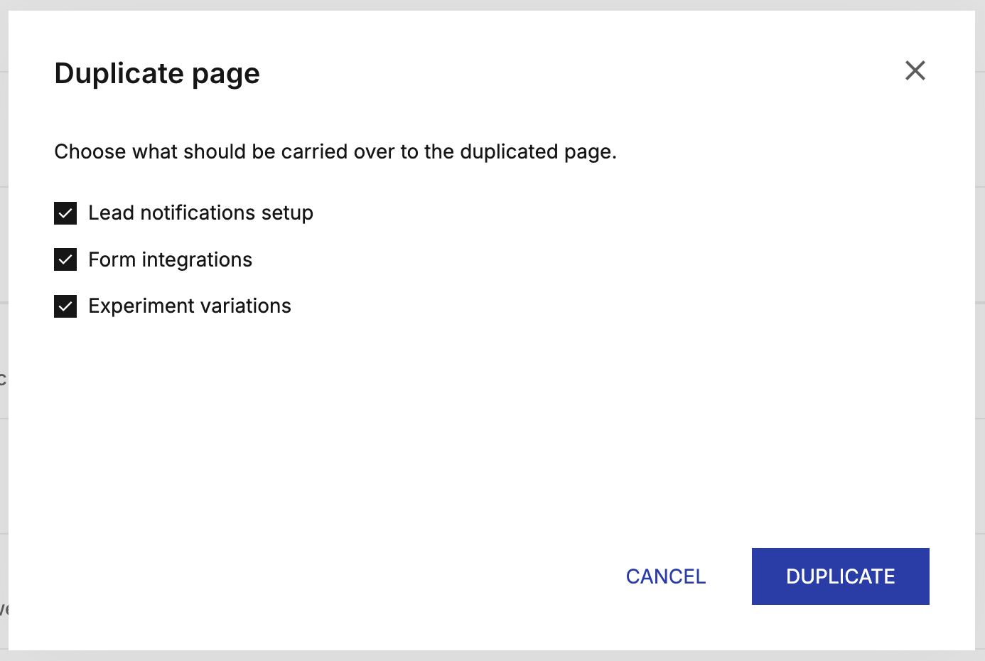 duplicate options