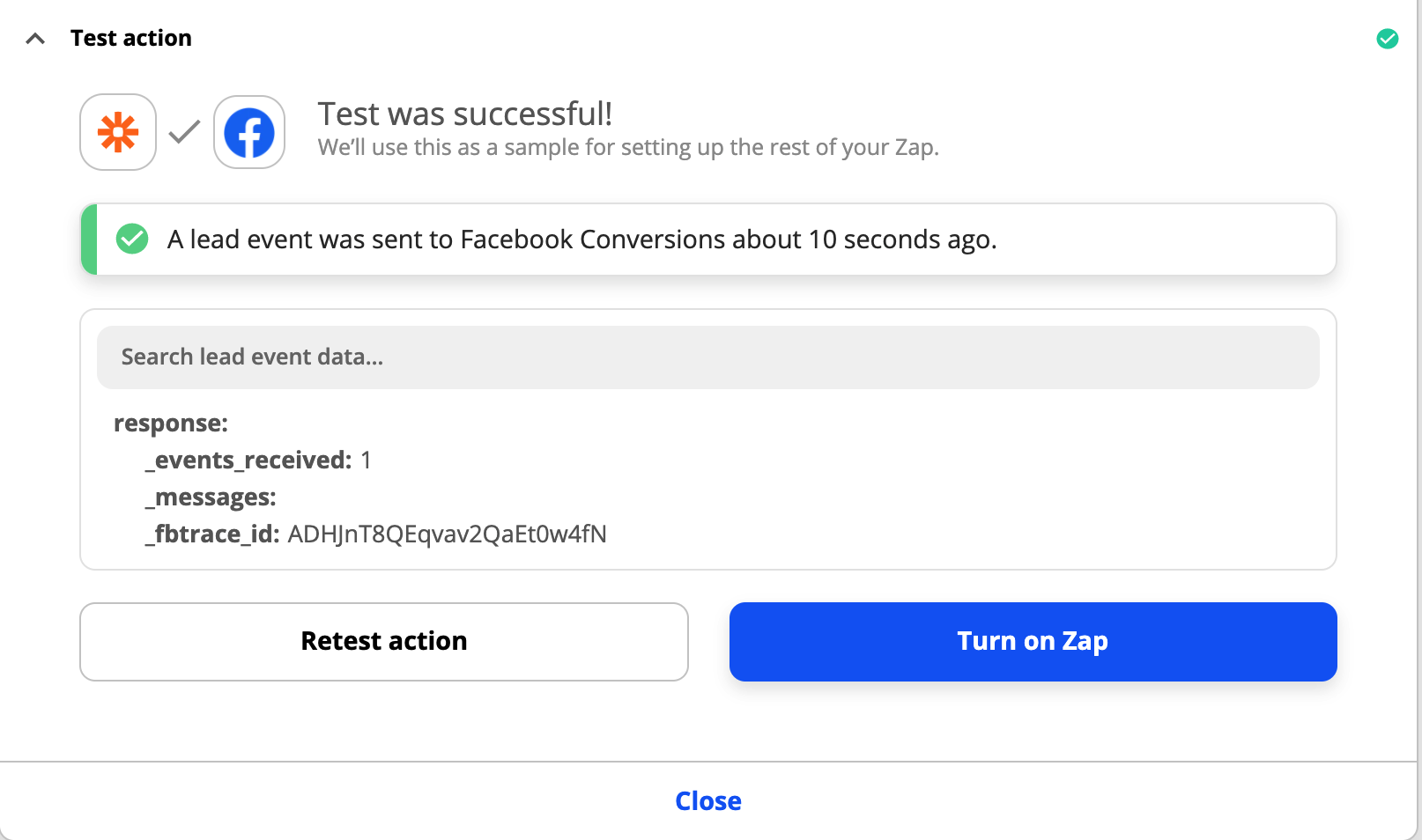 Test and finish the Zap