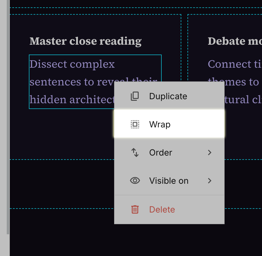 wrapping option