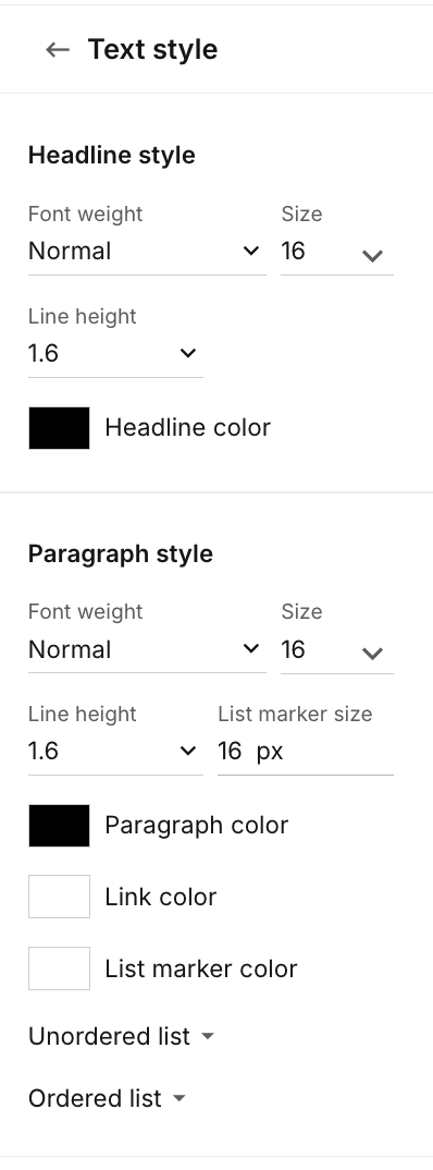 text styles