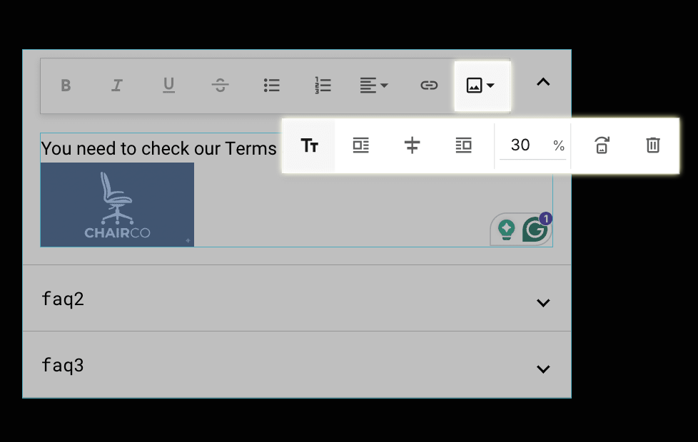 image icon toolbar